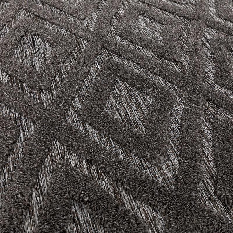 Geometric Diamonds Outdoor Rug - Charcoal