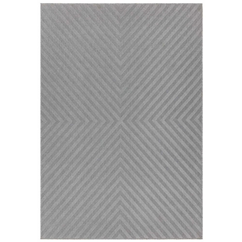 Geometric Grey Arrow Outdoor Rug