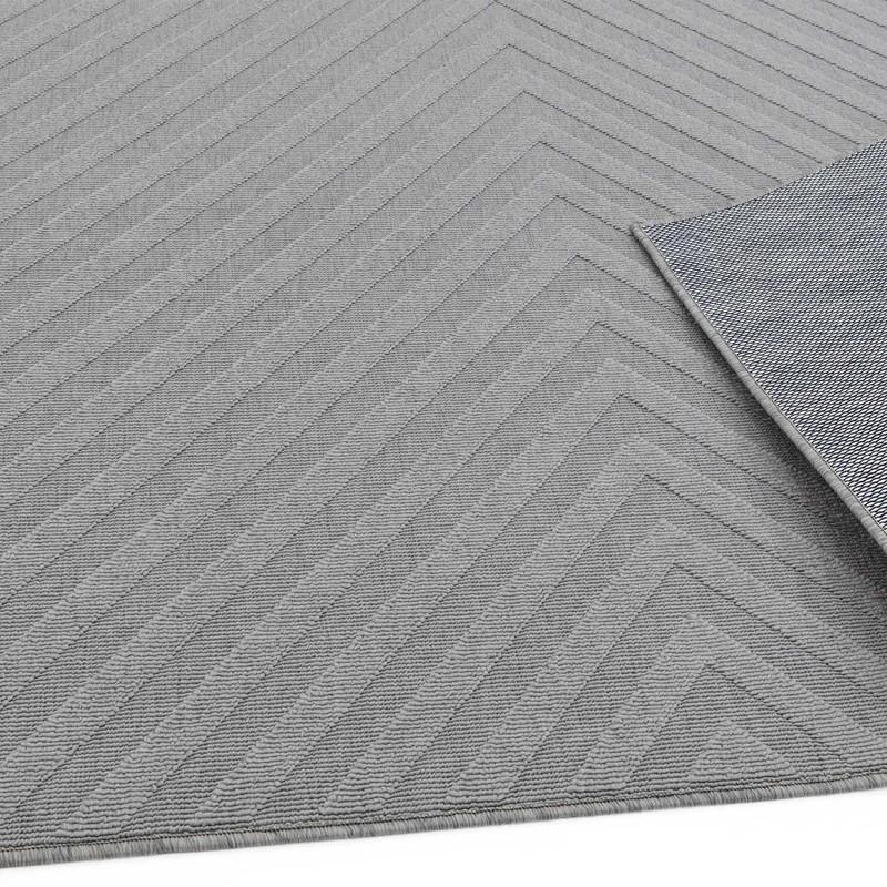 Geometric Grey Arrow Outdoor Rug