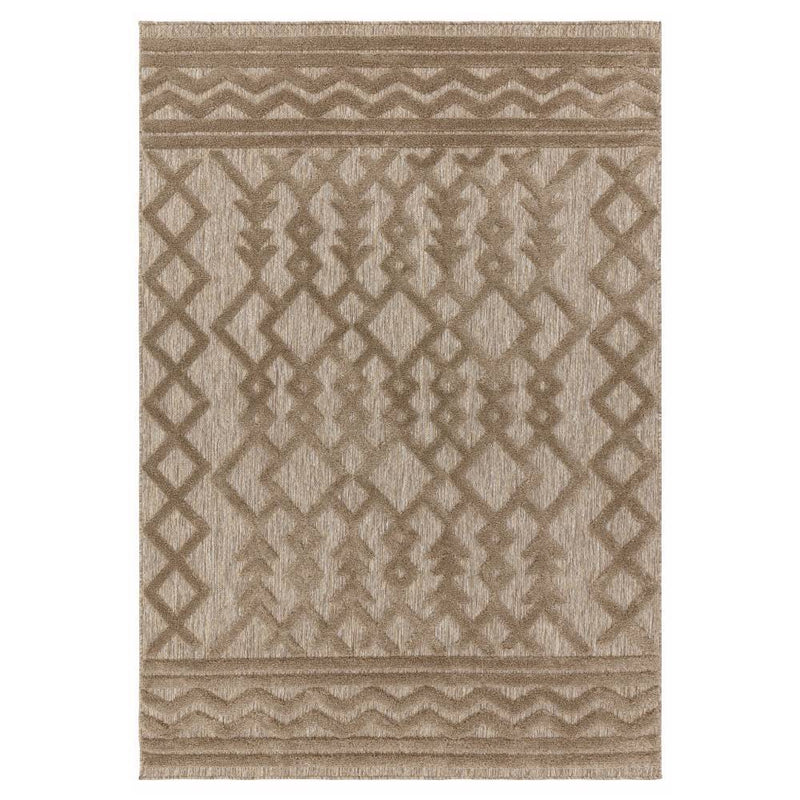 Geometric Links Outdoor Rug - Brown