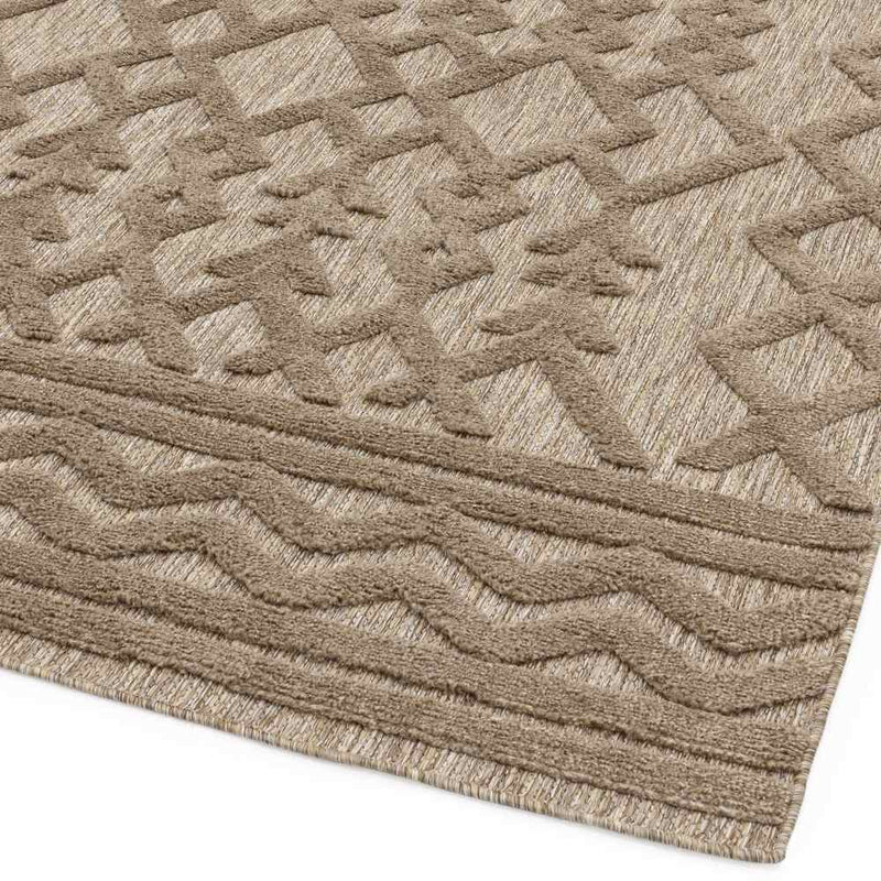 Geometric Links Outdoor Rug - Brown