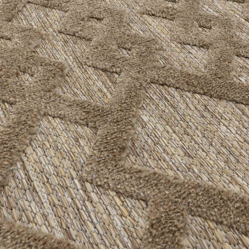 Geometric Links Outdoor Rug - Brown