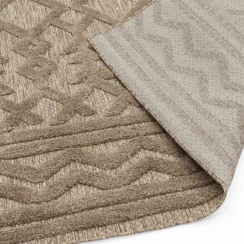 Geometric Links Outdoor Rug - Brown