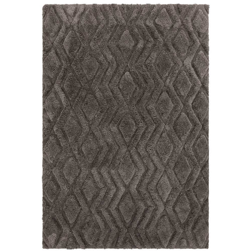 Geometric Shaggy Rug - Charcoal