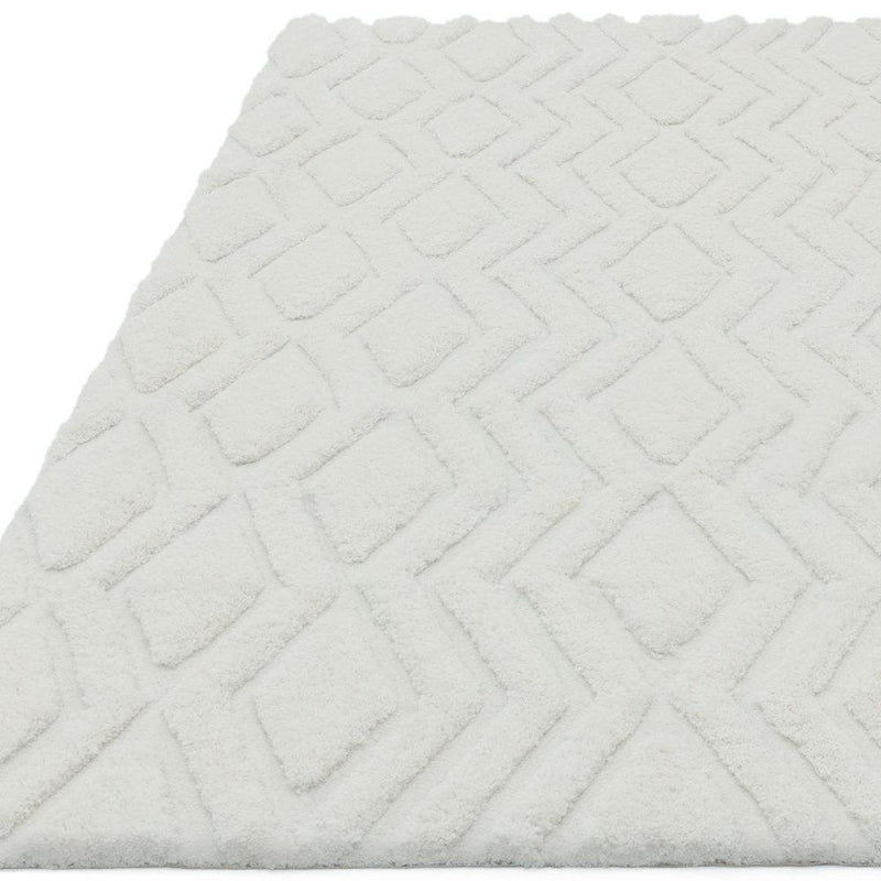 Geometric Shaggy Rug - Off White