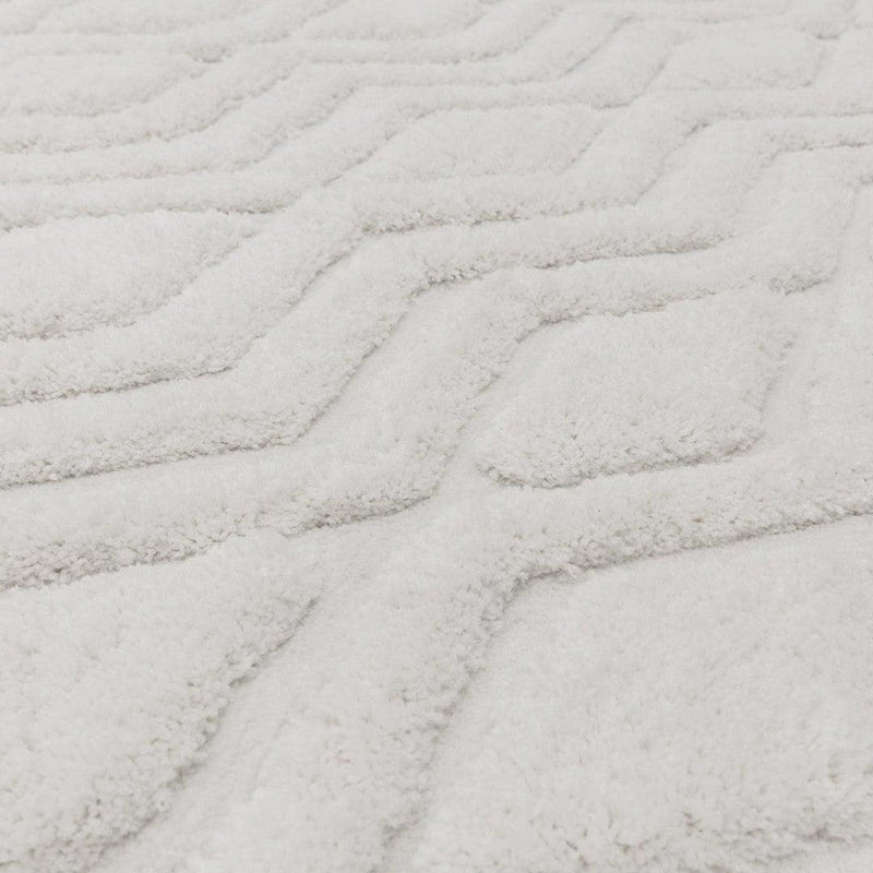 Geometric Shaggy Rug - Off White