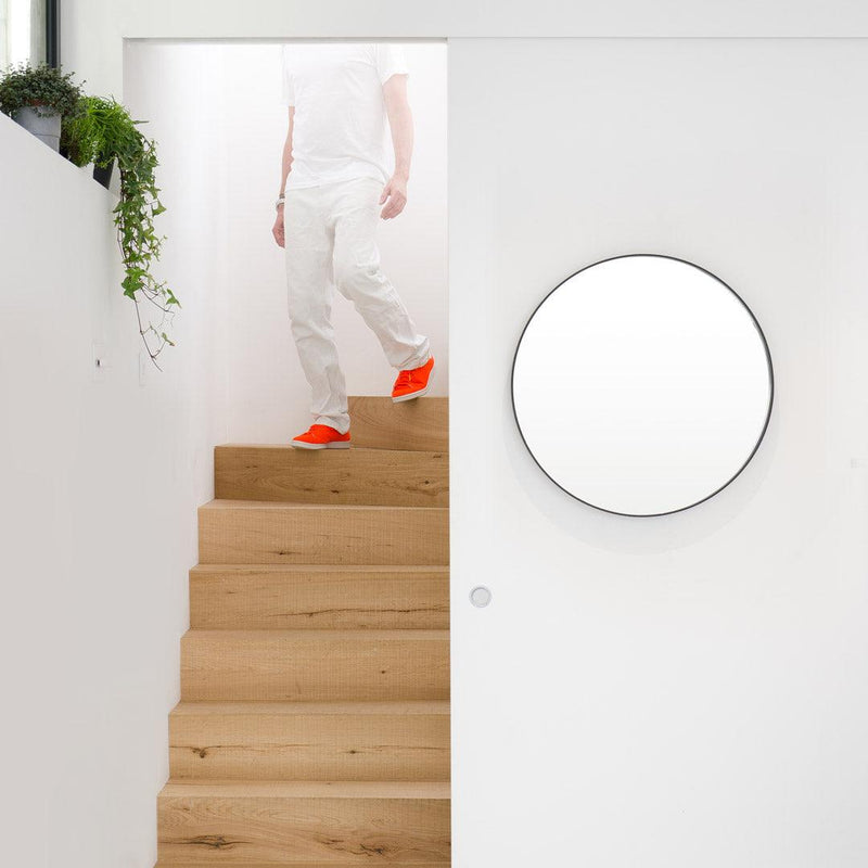 Glance 660 Round Wall Mirror - Dark Oak