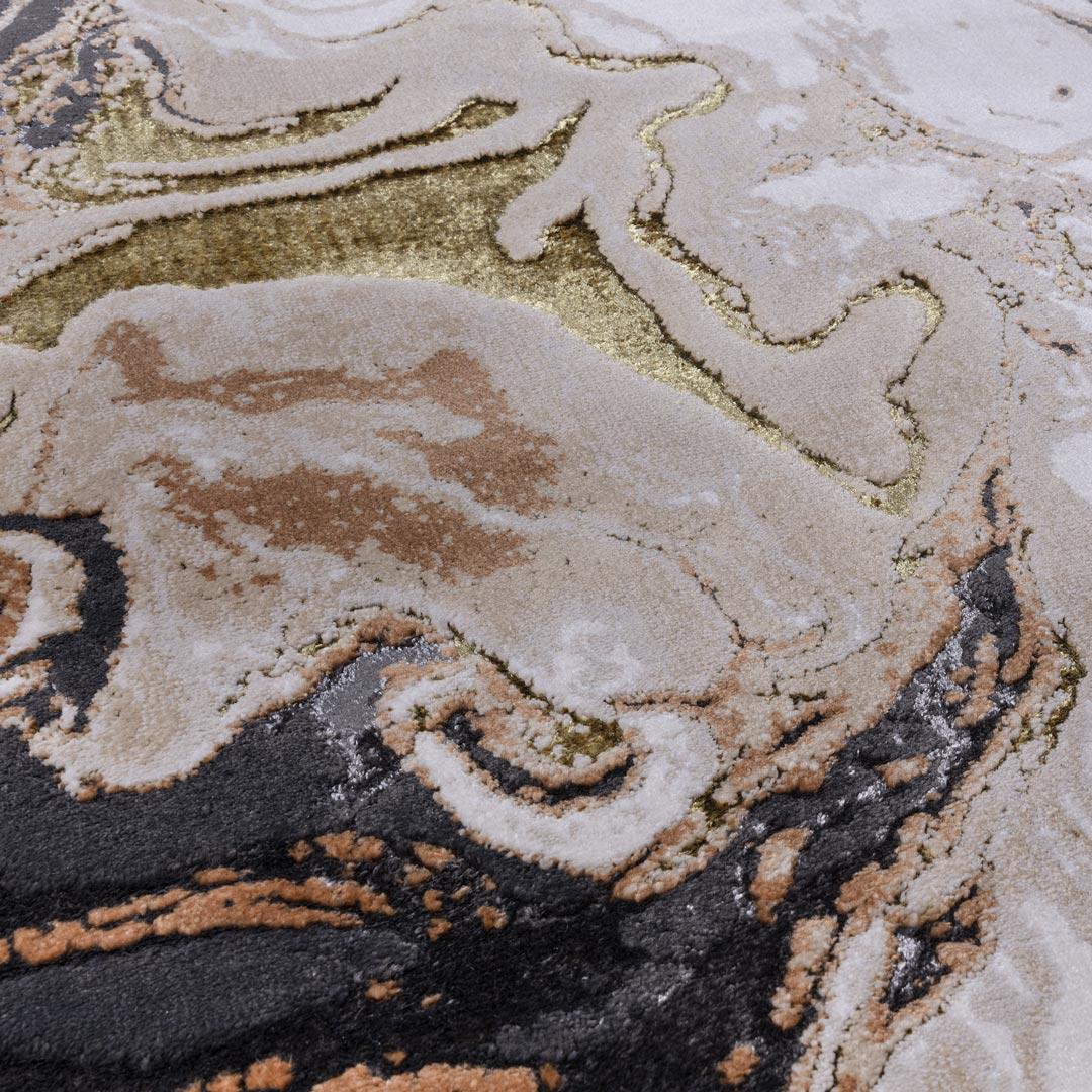 Gold Metallic Marble Rug