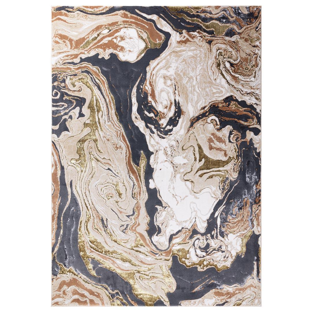 Gold Metallic Marble Rug