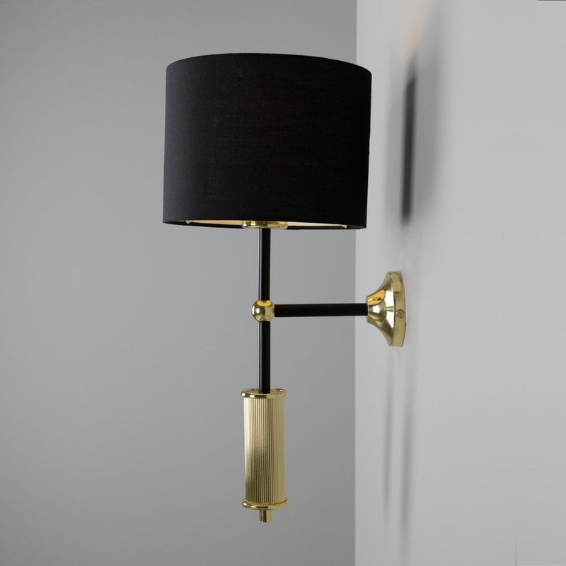Gorey Brass & Black Wall Light