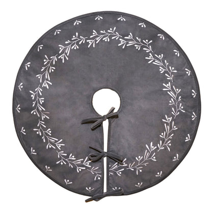 Grey Velvet Christmas Tree Skirt