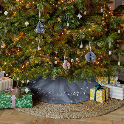 Grey Velvet Christmas Tree Skirt