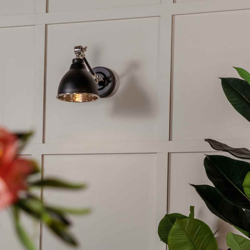 Hammered Nickel Brindley Wall Light