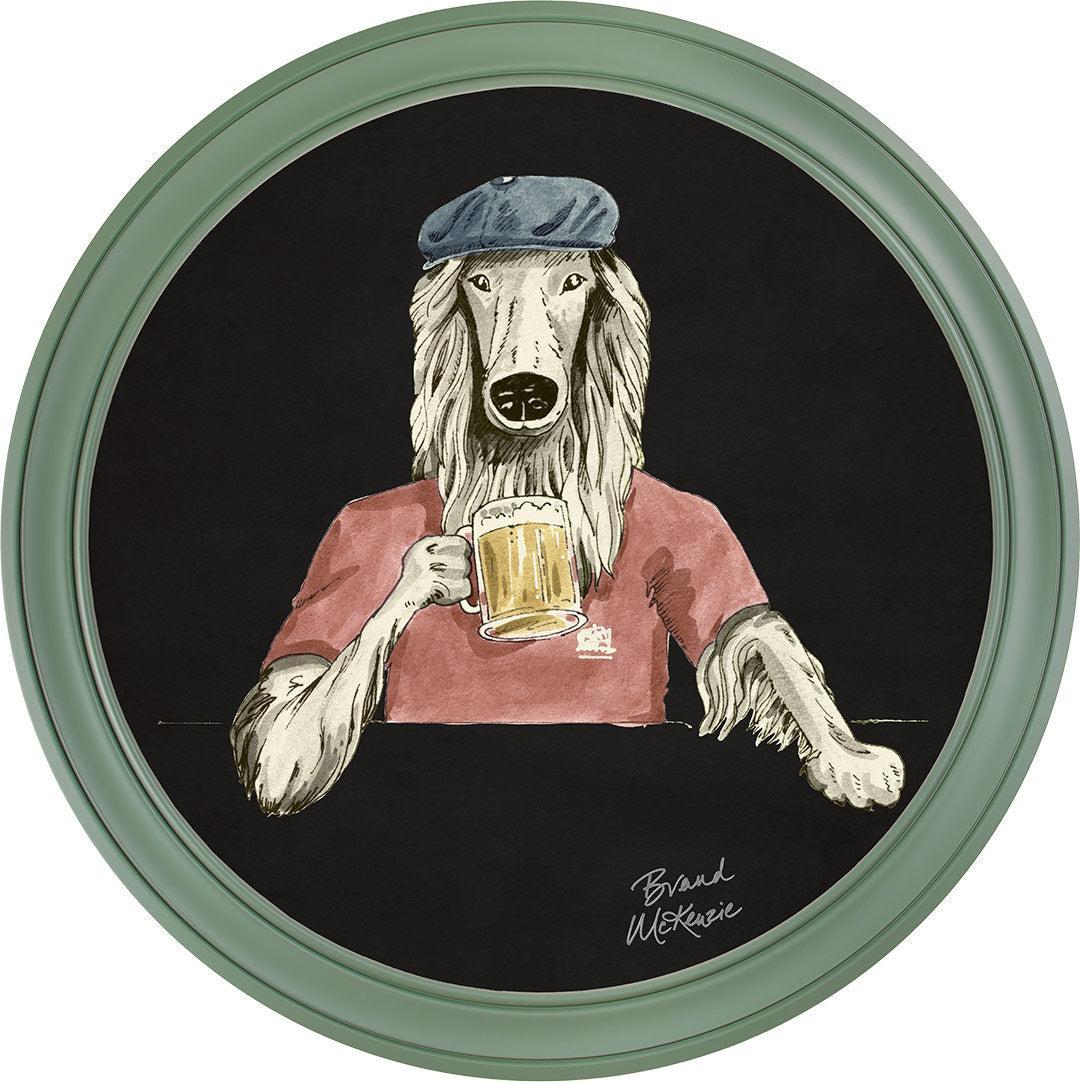 Happy Hour - Bruce on Charcoal Black - Brand McKenzie Framed Art Prints