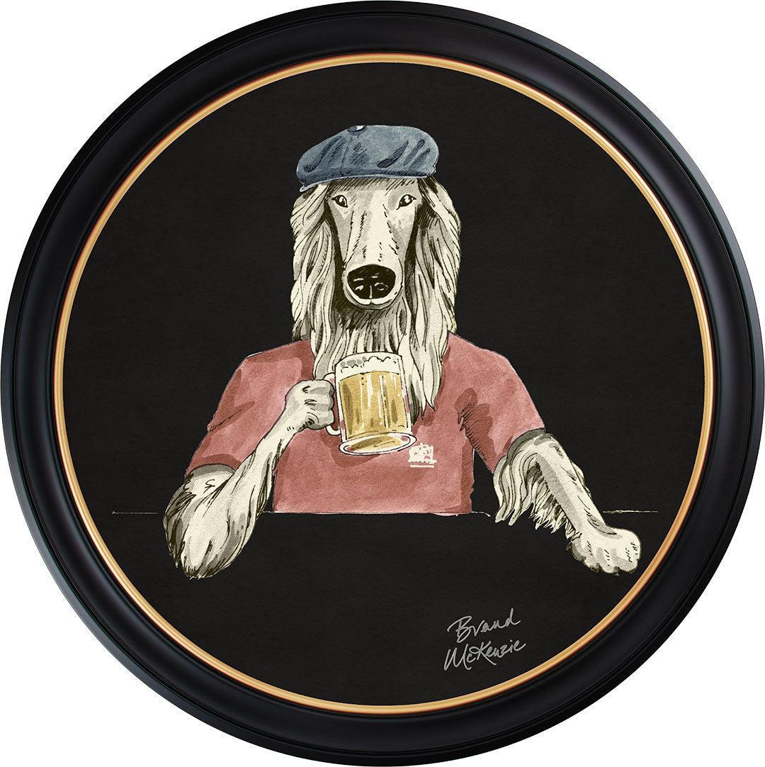 Happy Hour - Bruce on Charcoal Black - Brand McKenzie Framed Art Prints