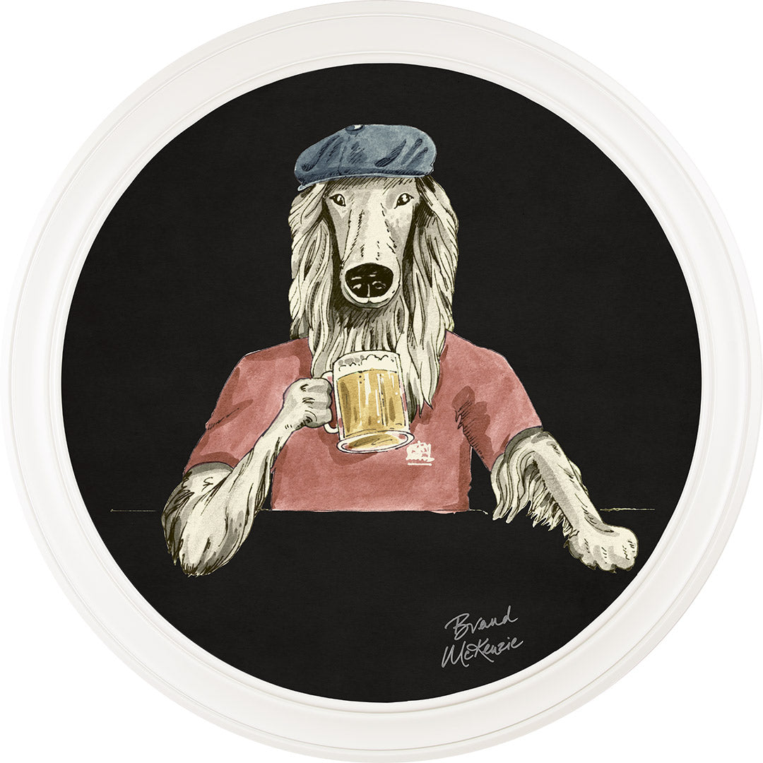 Happy Hour - Bruce on Charcoal Black - Brand McKenzie Framed Art Prints