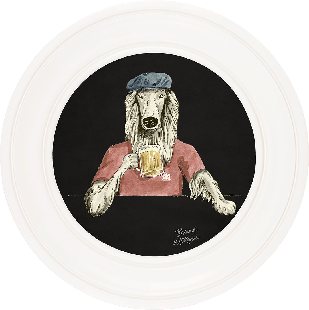 Happy Hour - Bruce on Charcoal Black - Brand McKenzie Framed Art Prints