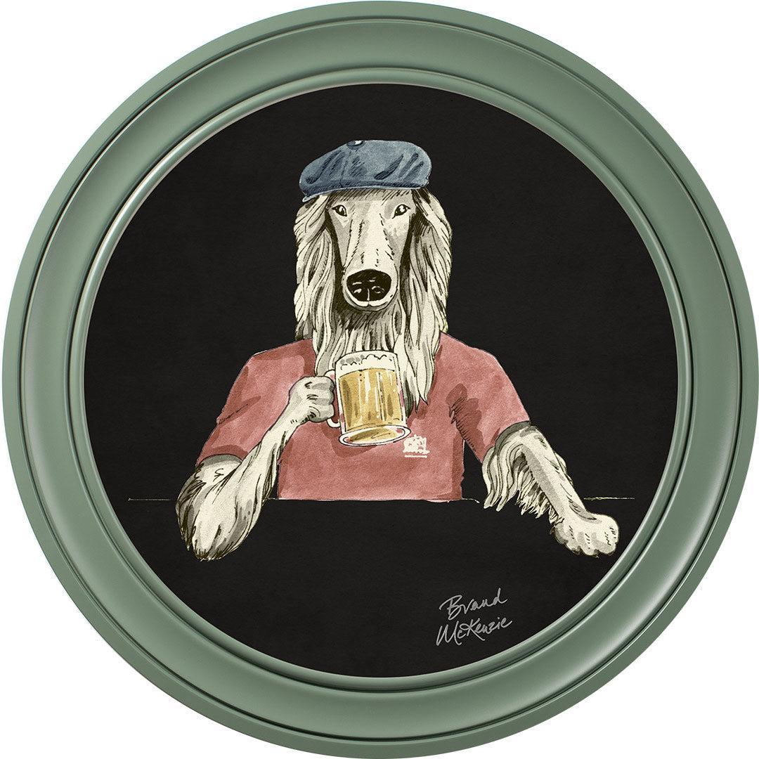 Happy Hour - Bruce on Charcoal Black - Brand McKenzie Framed Art Prints