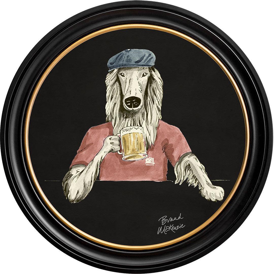 Happy Hour - Bruce on Charcoal Black - Brand McKenzie Framed Art Prints