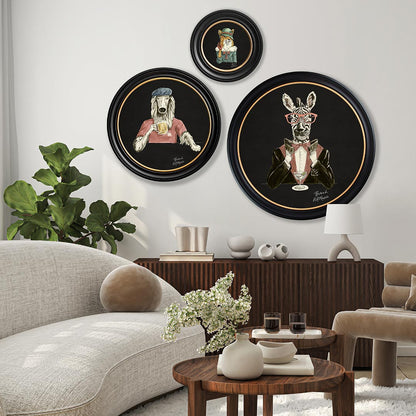 Happy Hour - Marty on Charcoal Black - Brand McKenzie Framed Art Prints