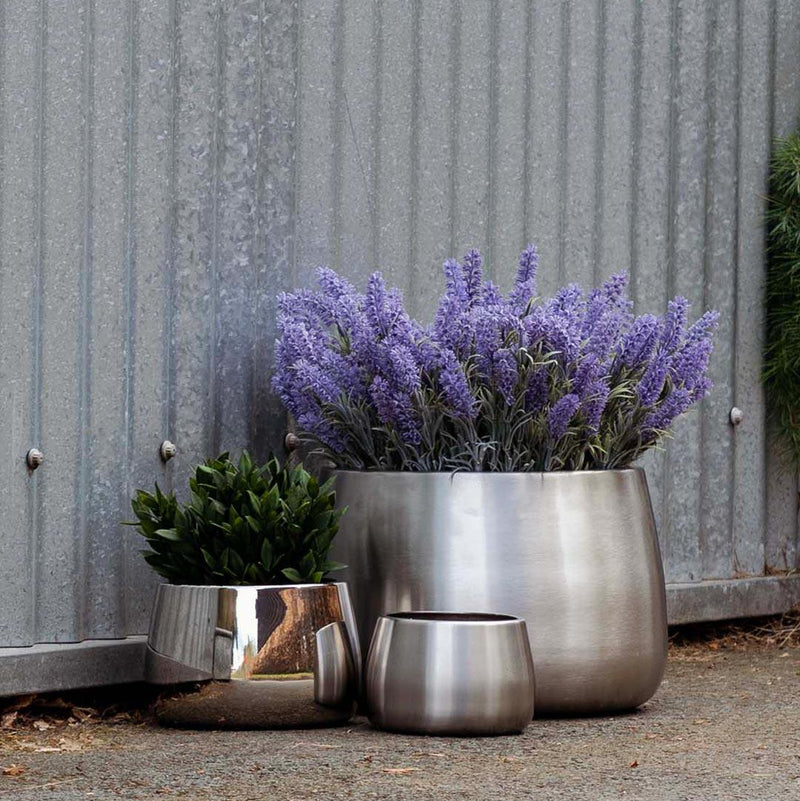 Hepworth Polished Stainless Steel Plant Pot