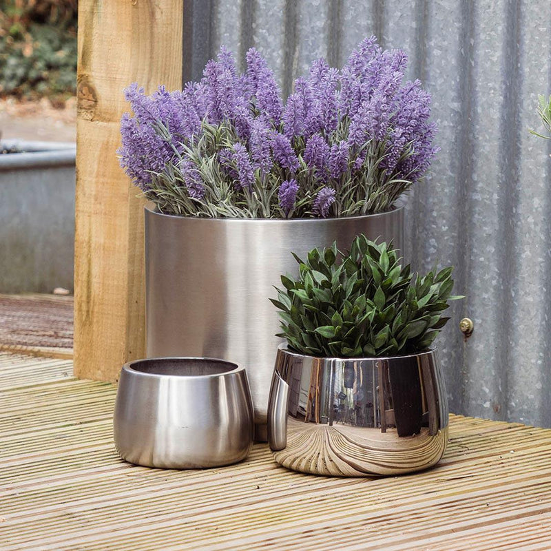 Hepworth Polished Stainless Steel Plant Pot