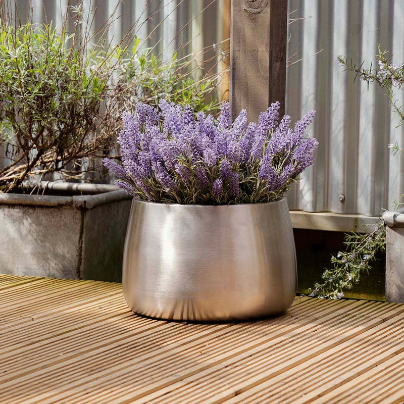 Hepworth Satin Stainless Steel Plant Pot