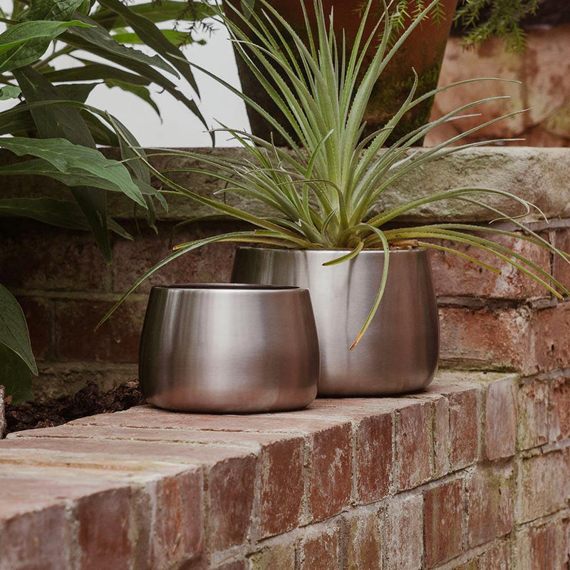Hepworth Satin Stainless Steel Plant Pot