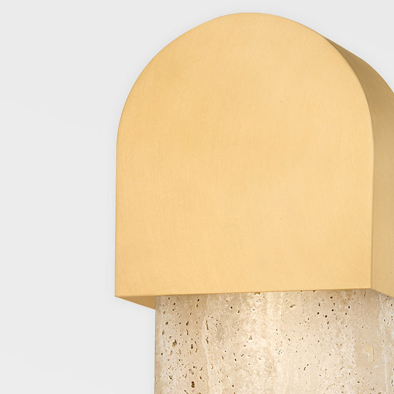 Hobart Travertine Wall Light - Aged Brass - Hudson Valley Lighting