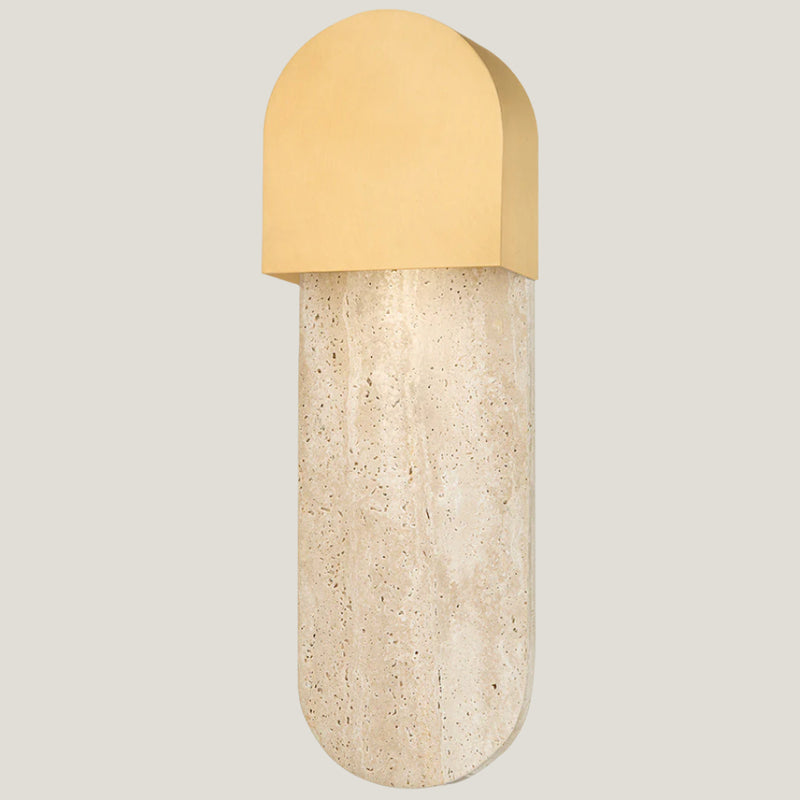 Hobart Travertine Wall Light - Aged Brass - Hudson Valley Lighting