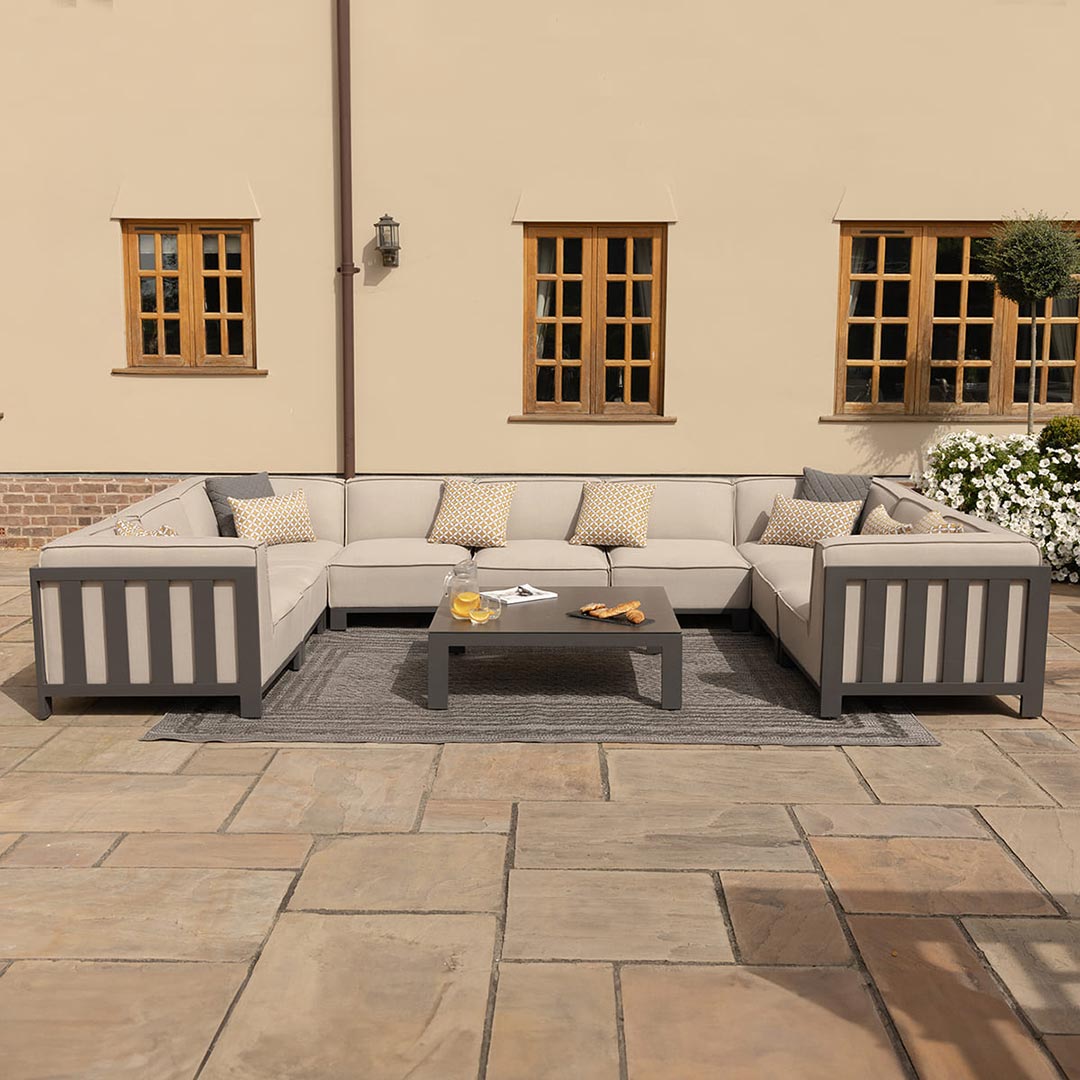 Ibiza U Shape Sofa Set With Square Coffee Table - Oatmeal – Lime Lace