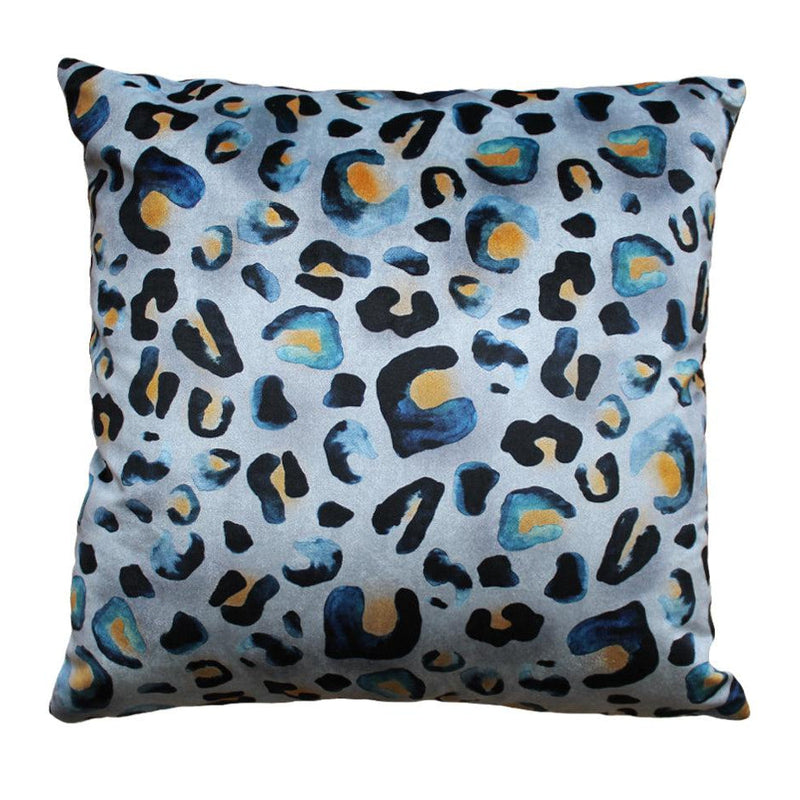 Indigo Leo Piped Velvet Cushion Cover