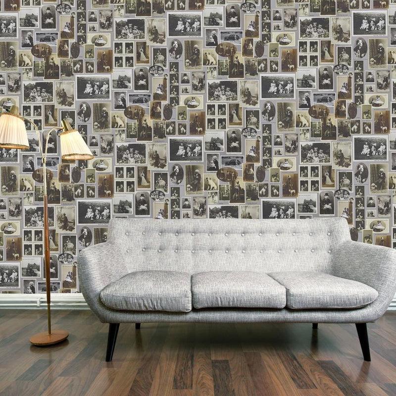 Jolly Boy Wallpaper - Grey - Graduate Collection