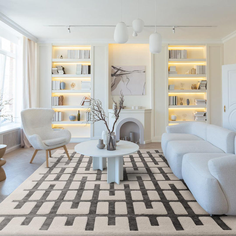 Junction Rug - Ivory and Charcoal