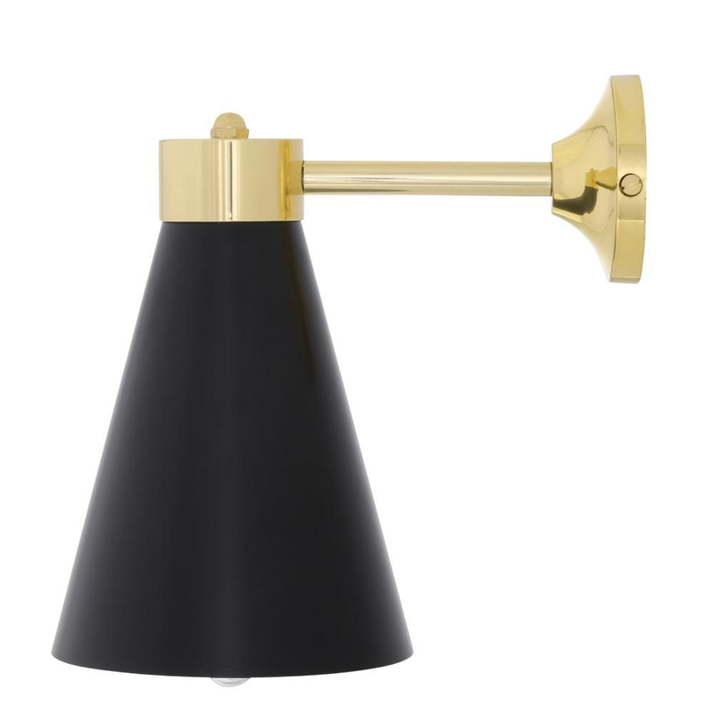 Kamina Matte Black and Polished Brass Wall Light - Mullan Lighting