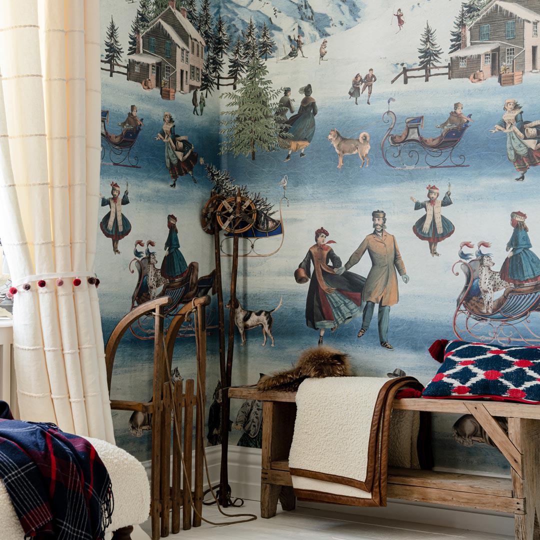 Kaprun Ski Scene Wallpaper - Set of 3 Rolls - Mind The Gap