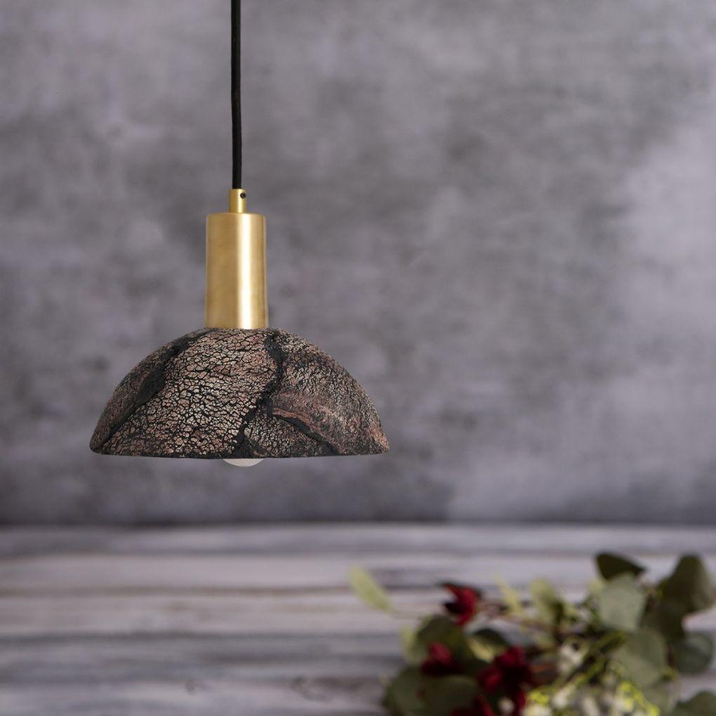 Kauri Ceramic Dome Pendant Clay