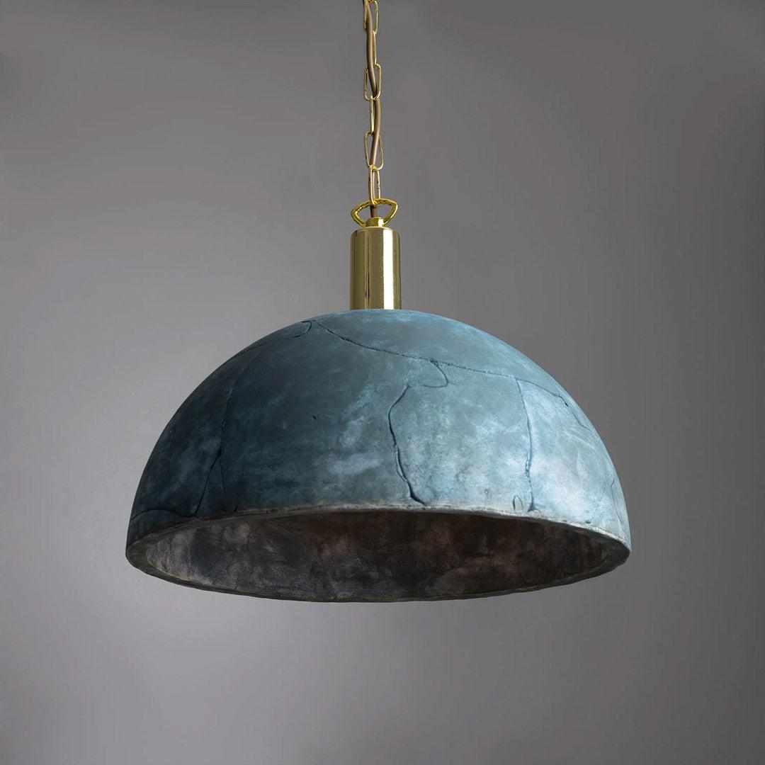 Kauri Ceramic Dome Pendant - Blue Earth - Mullan Lighting