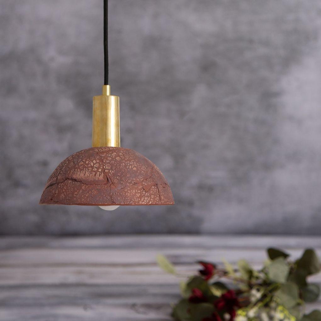 Kauri Ceramic Dome Pendant Iron