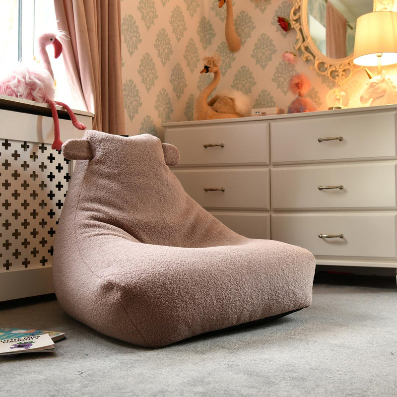 Kids Teddy Bean Bag Chair - Heather