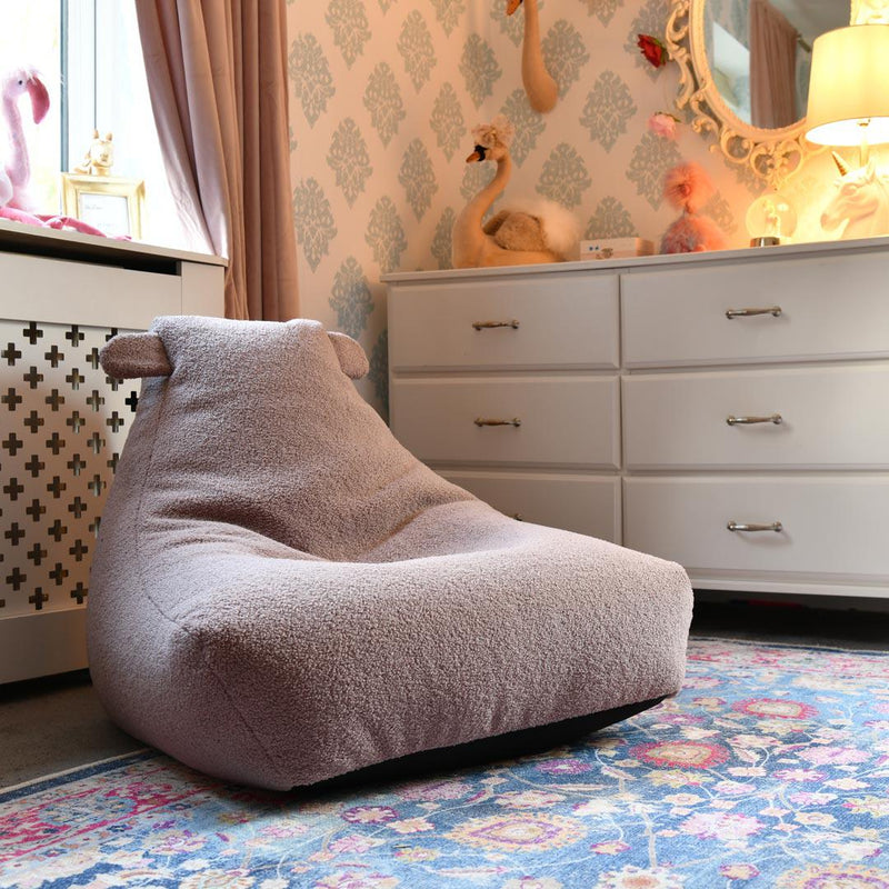 Kids Teddy Bean Bag Chair - Heather