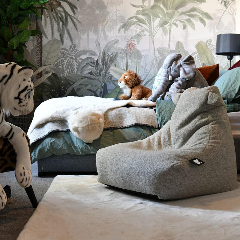 Kids Teddy Bean Bag Chair - Soft Grey