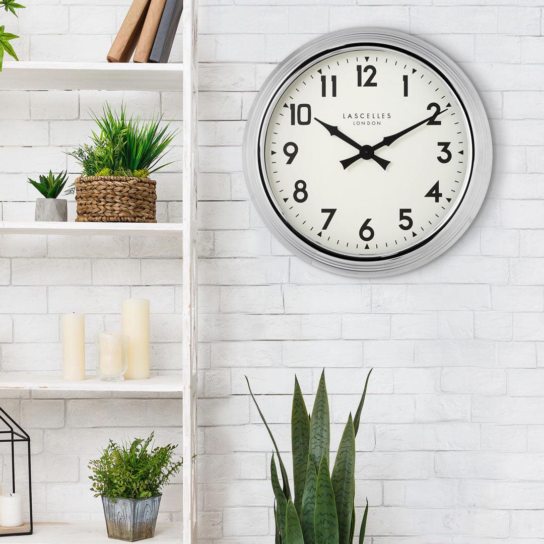 Lascelles Large Chrome Wall Clock Lime Lace