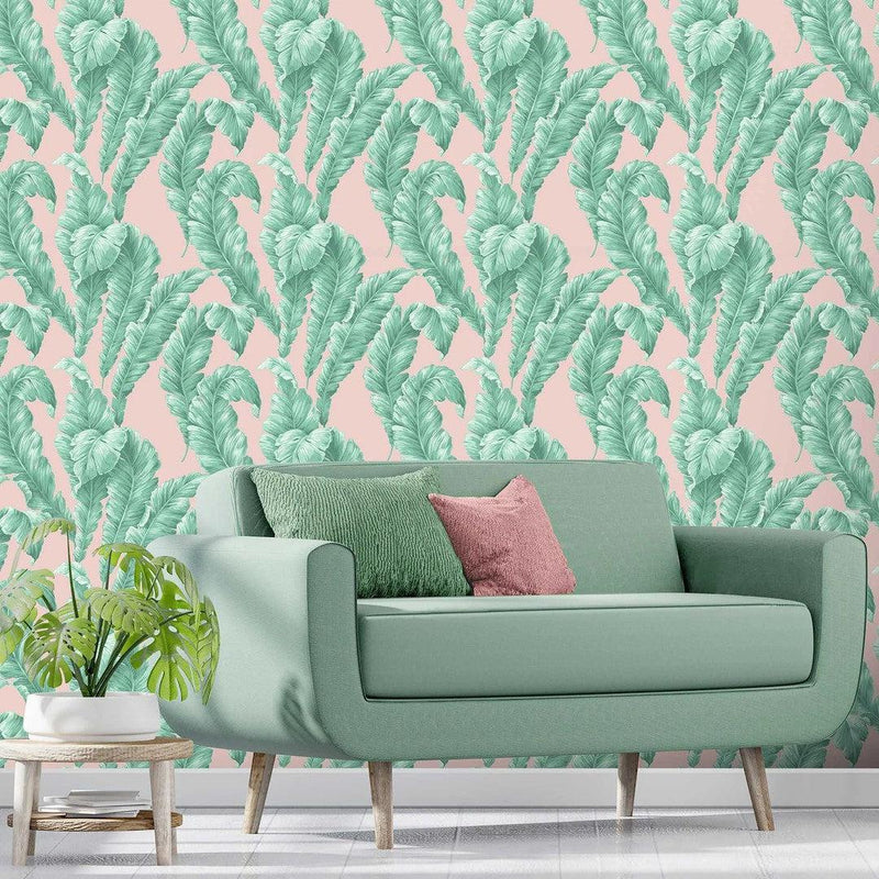 Lets Go Bananas Wallpaper - Mint/Blush