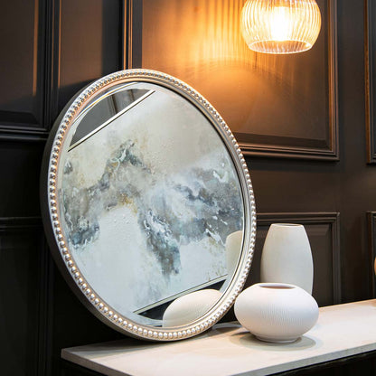 Lily Silver Small Round Mirror - RV Astley