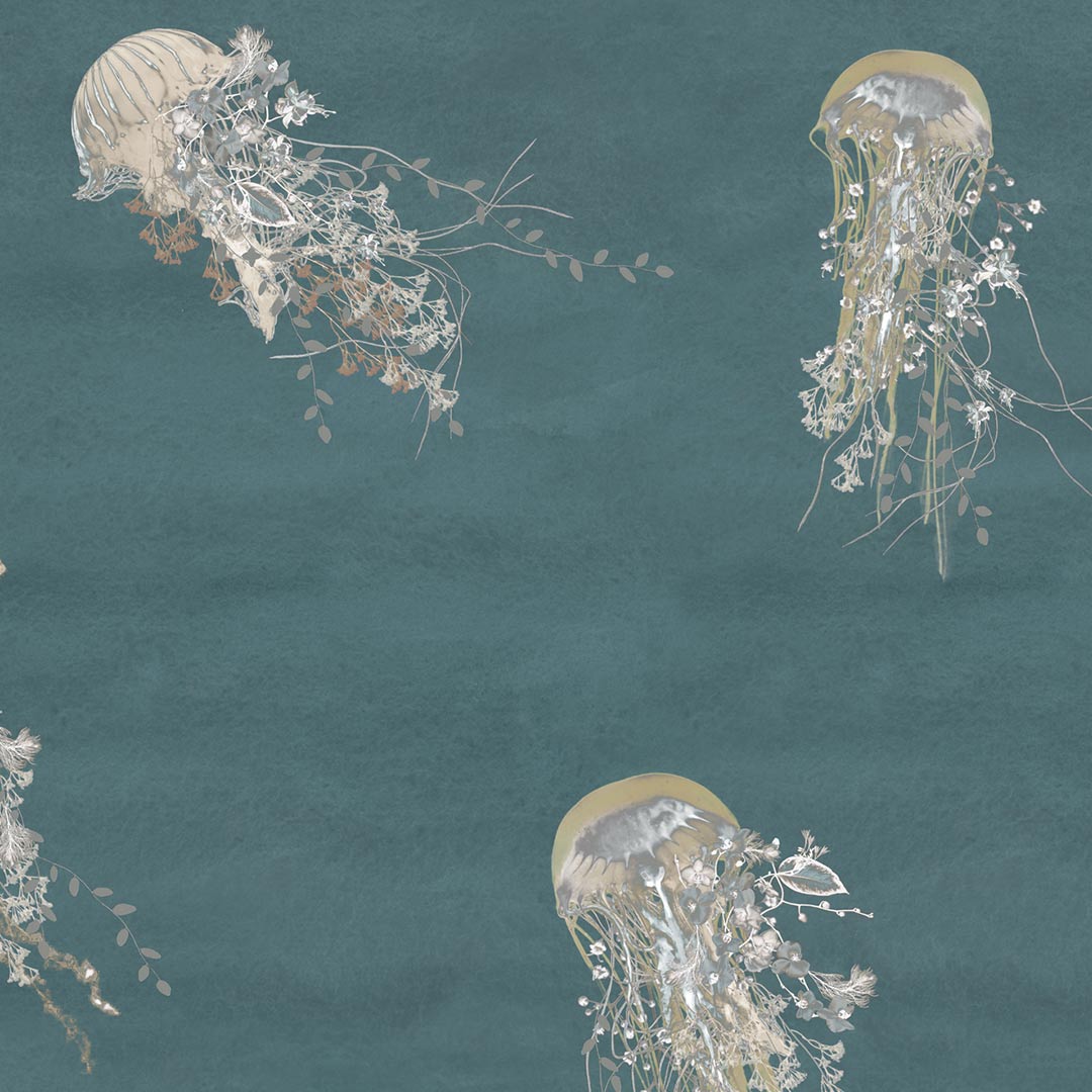 Living Waters Wallpaper - Laguna/Oyster - Good & Craft