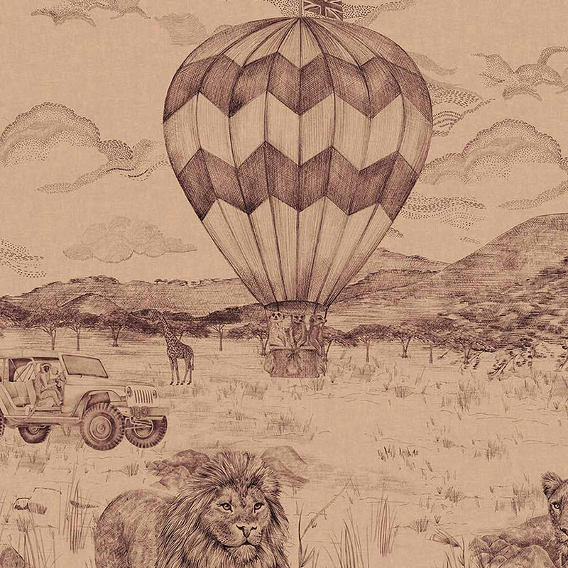 Lyons Den Wallpaper - Coral Plum