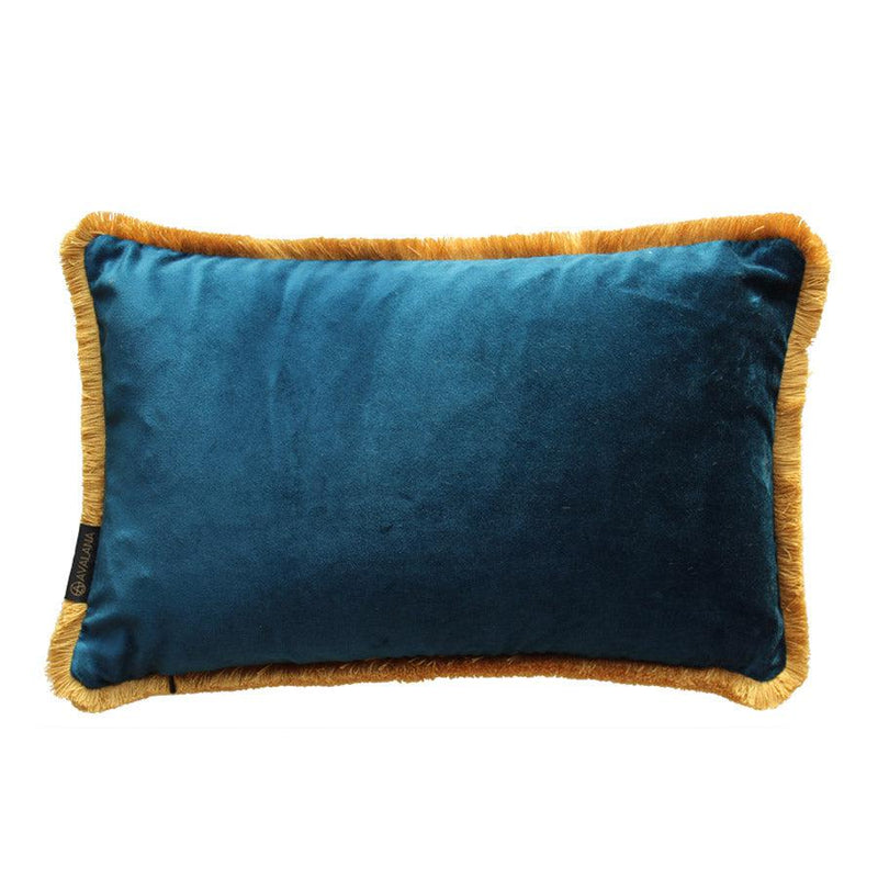 Madagascar Midnight Fringe Velvet Cushion Cover