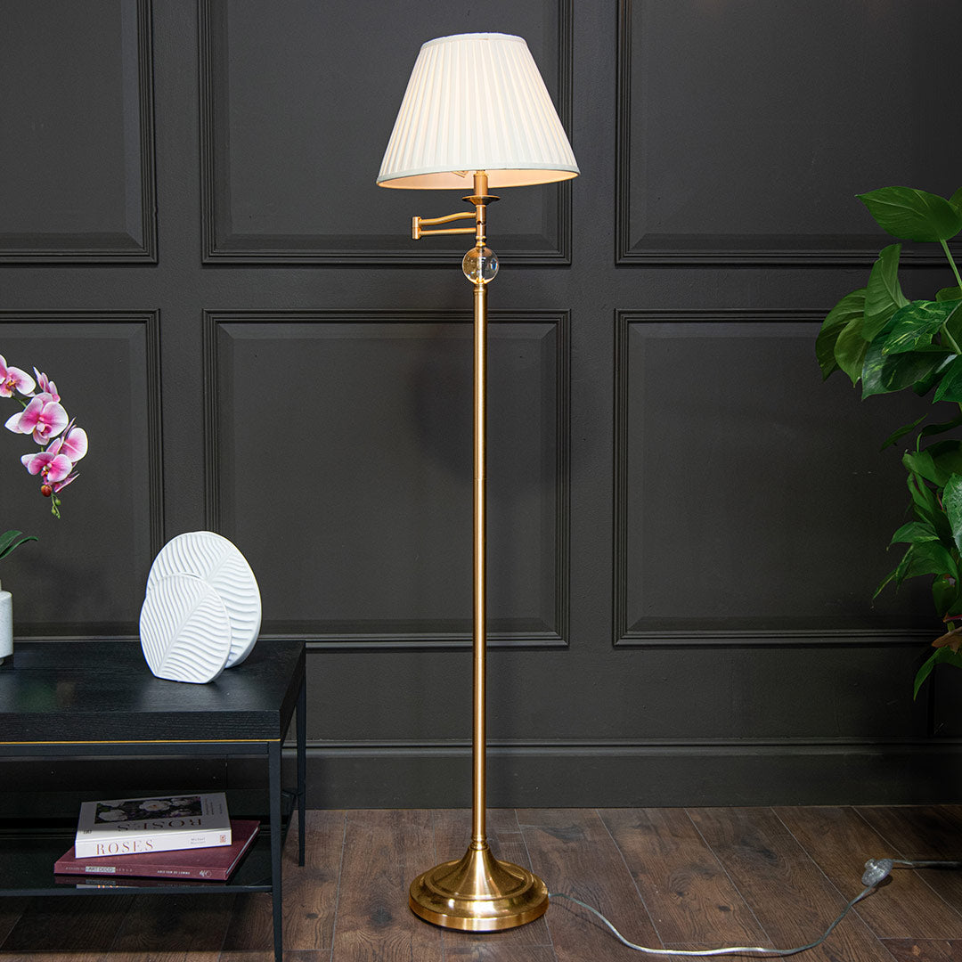 Mary Antique Brass Finish Floor Lamp