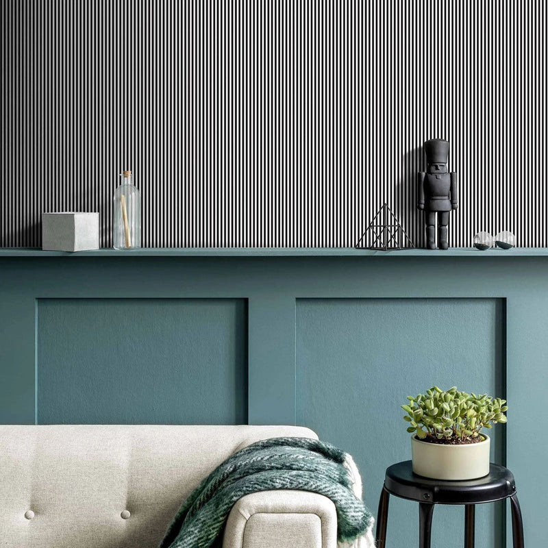 Matchstick Stripe Wallpaper - Monochrome